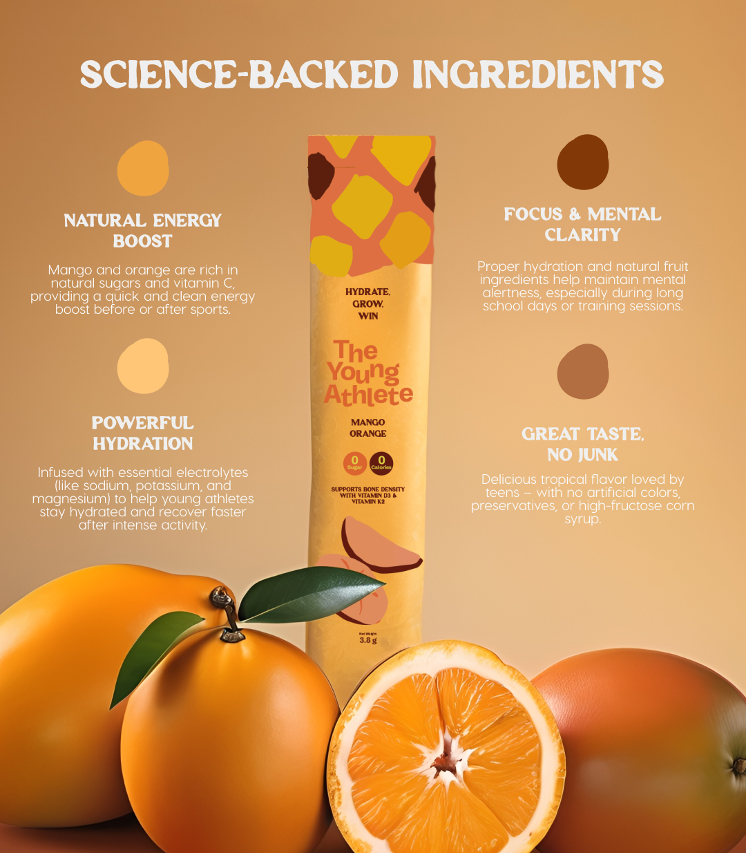 The Young Athlete Mango Orange - 15 x 3.8g