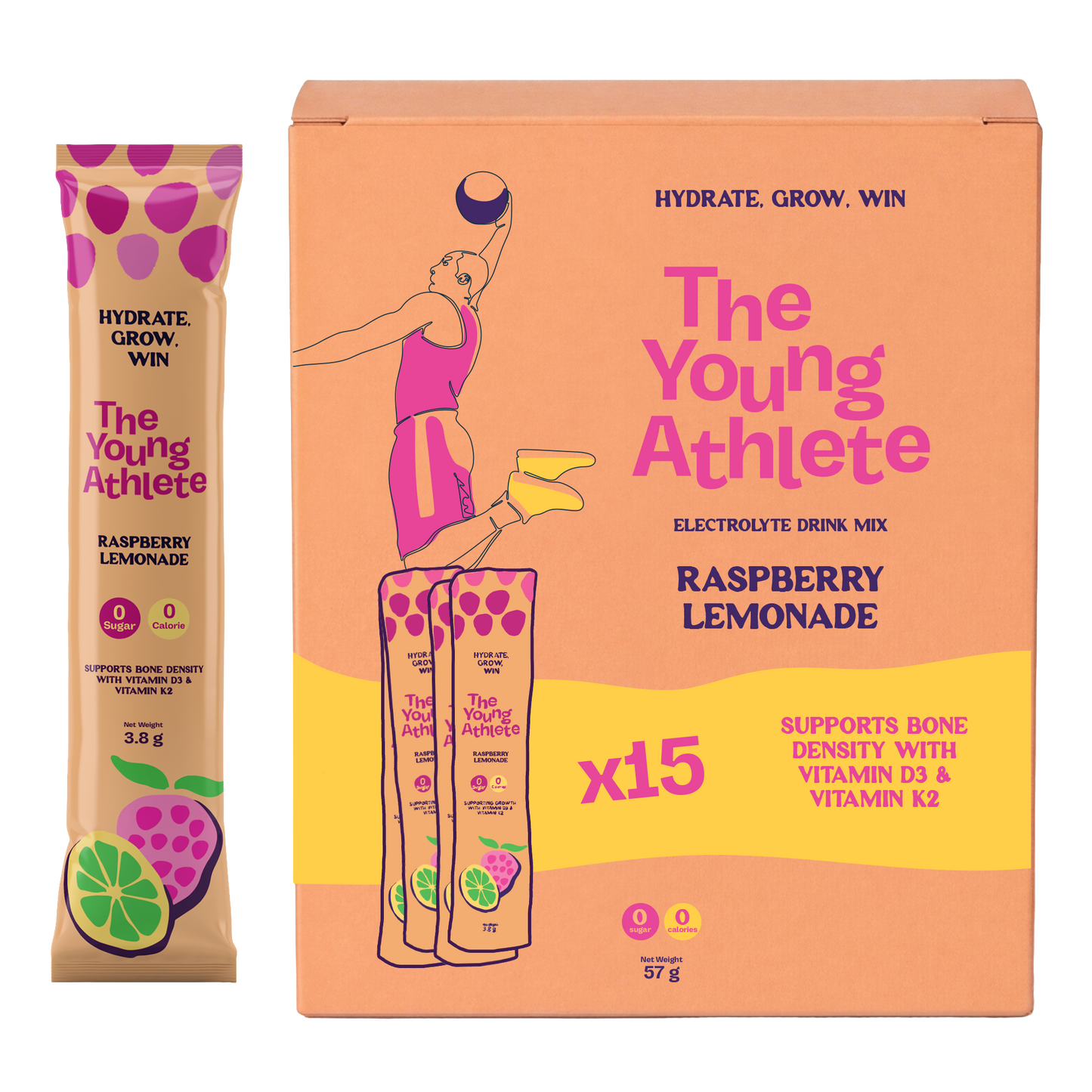 The Young Athlete Raspberry Lemonade – 15 x 3.8g